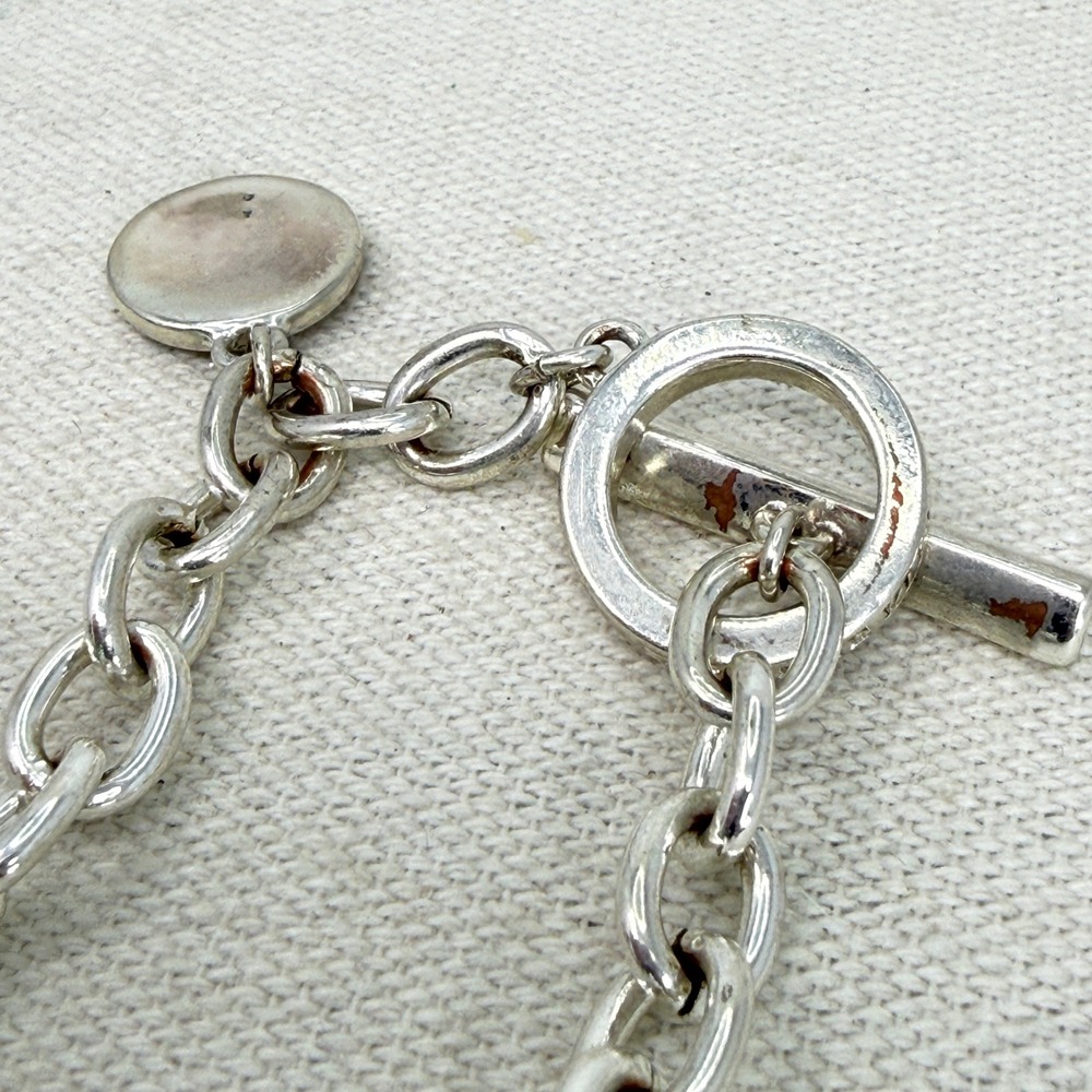 Anne Klein Silver Tone‎ Crystal Charm Toggle Bracelet - Picture 6 of 8